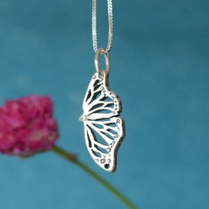 Monarch Butterfly Necklace in Sterling Silver - Butterfly Wings Jewelry - Monarch Necklace - Graduation - New Beginning - Mother&#39;s Day Gift