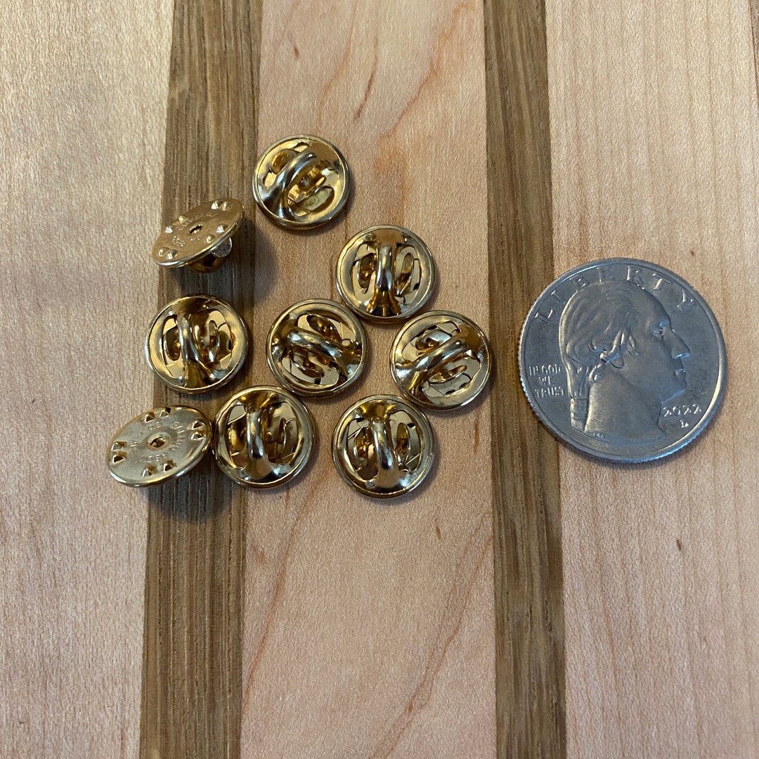 Brass Butterfly Clutch Tie Tac Clutch 12mm Diameter Pack of 25 Etsy