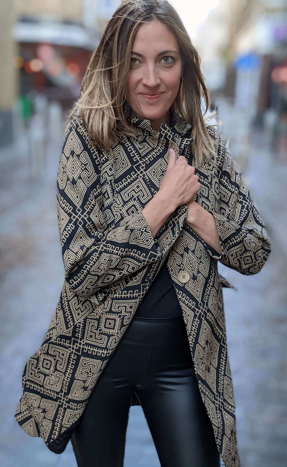 Manteau De Soirée Femme Noir Monoprix - Taille Unique, Mi-long, Style élégant, Occasion Très Bon état