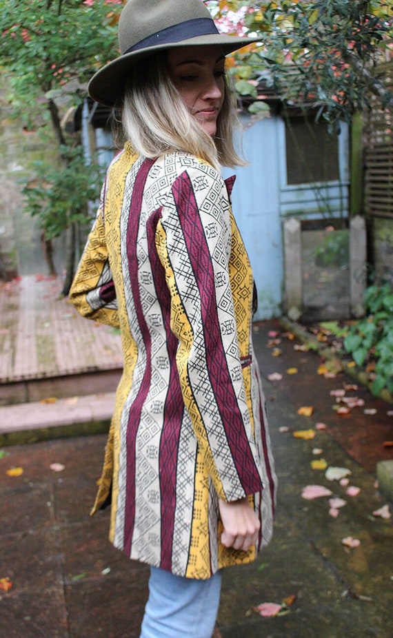 Multicolour Striped Blazer Coat ~ Retro 70s Vintage Style Multicolour Striped Blazer Coat ~ Retro 70s Vintage Style