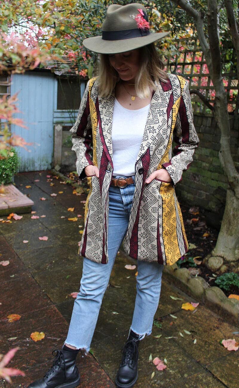 Multicolour Striped Blazer Coat ~ Retro 70s Vintage Style Multicolour Striped Blazer Coat ~ Retro 70s Vintage Style
