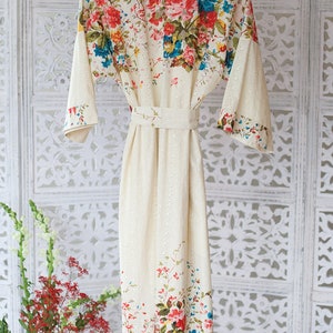 Orchard Blossom Kimono Robe Dressing Gown Organic Cotton Robe Bride to be Gown Bridal Party Floral Robes image 10