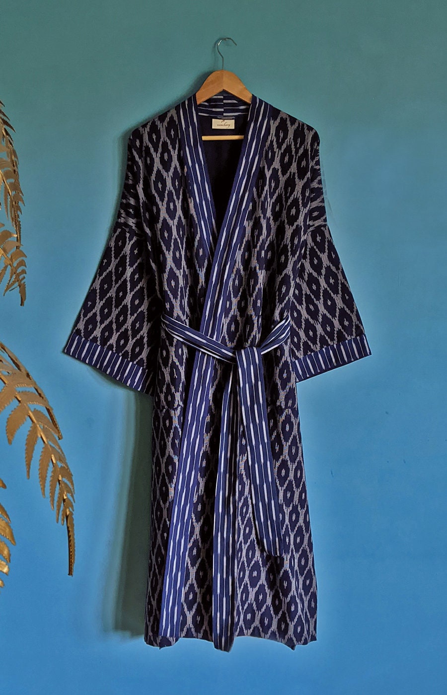 Image of Kambo Ja Organic Cotton Kimono Dressing Gown