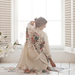 Orchard Blossom Kimono Robe Dressing Gown Organic Cotton Robe Bride to be Gown Bridal Party Floral Robes image 8