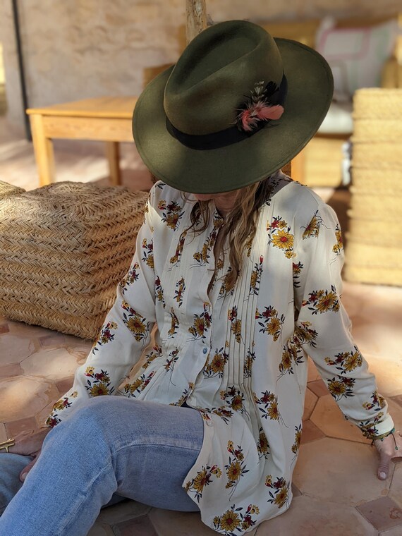 Golden Flower Biesen Bluse | Urlaub Top Damen | Bio Bambus Shirt - Etsy.de