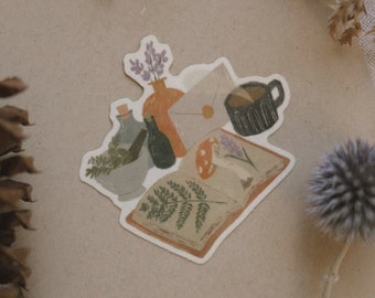 Herbalist sticker | Cozy Sticker, Weatherproof Sticker, Die Cut Sticker, Laptop Sticker, Apothecary Sticker, Tumbler Sticker