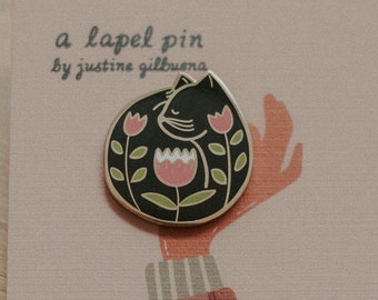 Cat Nap Black Enamel Pin | Hard Enamel, Lapel Pin, Flair, Brooch, Cat Lady Pin, Cat Pins, Black Cat Pin, Gifts for Cat Lovers, Cat Gifts