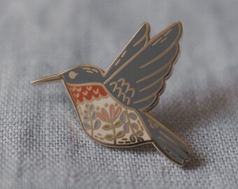 Hummingbird Enamel Pin | Hard Enamel, Lapel Pin, Flair, Brooch, Bird Pin, Bird Lapel Pin, Bird Flair