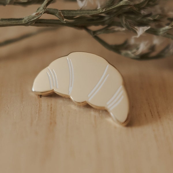 Croissant Enamel Pin | Hard Enamel, Lapel Pin, Flair, Brooch, Food Pin, Baker Pin, French Pin, Gifts for Bakers, Pastry Gifts