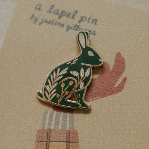 Rabbit Rosemary and Sage Enamel Pin Enamel Pin Rabbit - Etsy