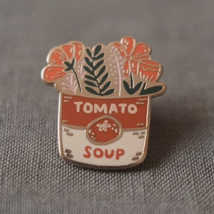 Tomato Soup Bouquet Enamel Pin | Hard Enamel, Enamel Pin, Lapel Pin, Flair, Flower Enamel Pin, Floral Enamel Pin, Gifts for Florist