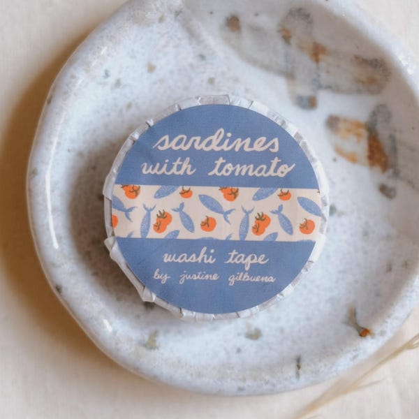 Sardines Washi Tape: Tomato Japanese Masking Tape 15mm