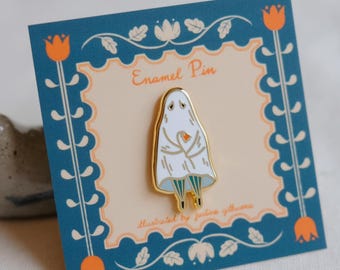 Shy Ghost Enamel Pin