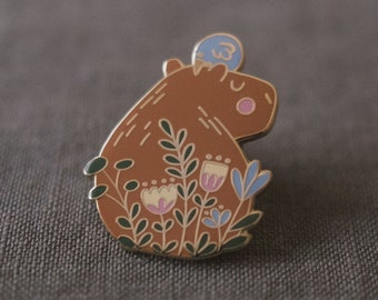 Capybara Enamel Pin | Enamel pin, Capybara Enamel Pin, Capybara Pin, Capybara Lapel Pin, Capybara Brooch, Capybara Bird Pin