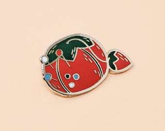 Tomato Pin Cushion Enamel Pin | Hard Enamel, Enamel Pin, Lapel Pin, Flair, Sewing Gifts, Gifts for Sewist, Quilter Gifts, Seamstress Gifts
