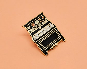 Piano Enamel Pin | Hard Enamel, Enamel Pin, Lapel Pin, Flair, Instrument Pin, Musician Pin, Music Pin, Gift for Musician, Music Gifts
