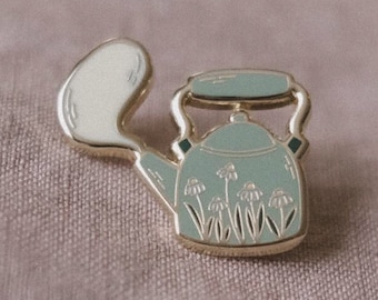 Tea Kettle Enamel Pin (Sage) | Hard Enamel, Enamel Pin, Lapel Pin, Tea Enamel Pin, Gift for Tea Lovers, Tea Enamel Pin, Teapot Enamel Pin