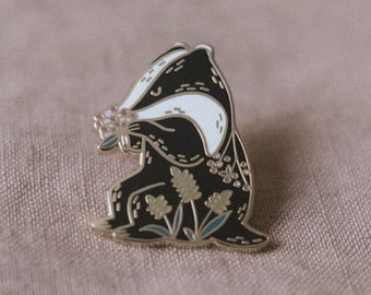 Badger Elderberry Enamel Pin | Enamel pin, Badger Enamel Pin, Elderberry Enamel Pin, Badger Pin, Badger Lapel Pin, Badger Brooch