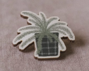 Fern Wooden Pin | Lapel Pin, Flair, Plant Wooden Pin, Gifts for Plant Lovers