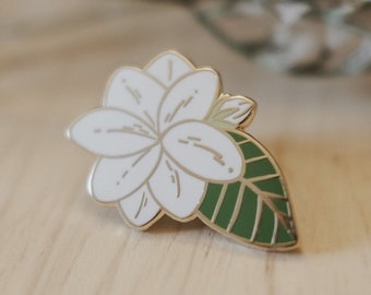 Sampaguita Jasmine Flower Enamel Pin | Hard Enamel, Enamel Pin, Lapel Pin, Flair, Philippines Art, Filipino Pin, Philippines Pin