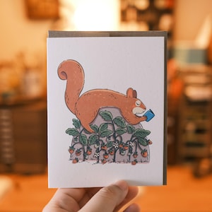 Grußkarte mit Eichhörnchen | Snail Mail Karte, Thinking of You Karte, leere Karten, gemütliche Karte, Hygge Karte, süße Karte, Karte für jeden Tag