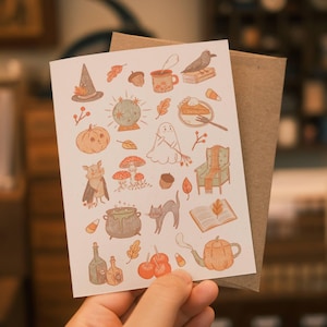 de voeux de saison fantasmagorique | Carte postale, Carte Pensez à vous, Cartes vierges, Carte confortable, Carte Hygge, Jolie carte de voeux, Carte de tous les jours