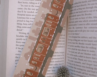 Train Ride Bookmark | Cozy Bookmarks, Cozy Stationery, Book Lovers Gifts, Cute Bookmarks, Illustrated Bookmarks