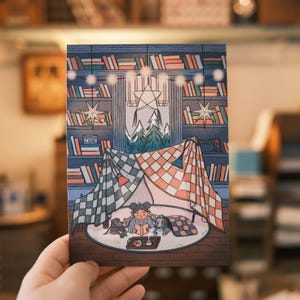 Quilt Fort (ONE) 13x18 Postkarte Kunstdruck, Schneckenpost, Illustrierte Postkarte, Briefpapier Set