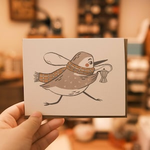 Grußkarte mit Strandläufer | Snail Mail Karte, Thinking of You Karte, leere Karten, gemütliche Karte, Hygge-Karte, süße Grußkarte