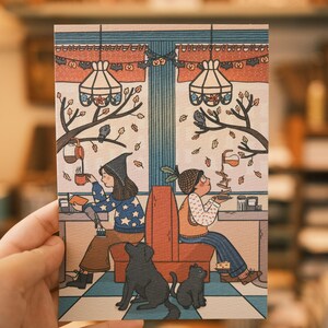 Witchy Diner (EINS) 15x20 Postkarten Kunstdruck, Snail Mail, Illustrierte Postkarte, Briefpapier Set