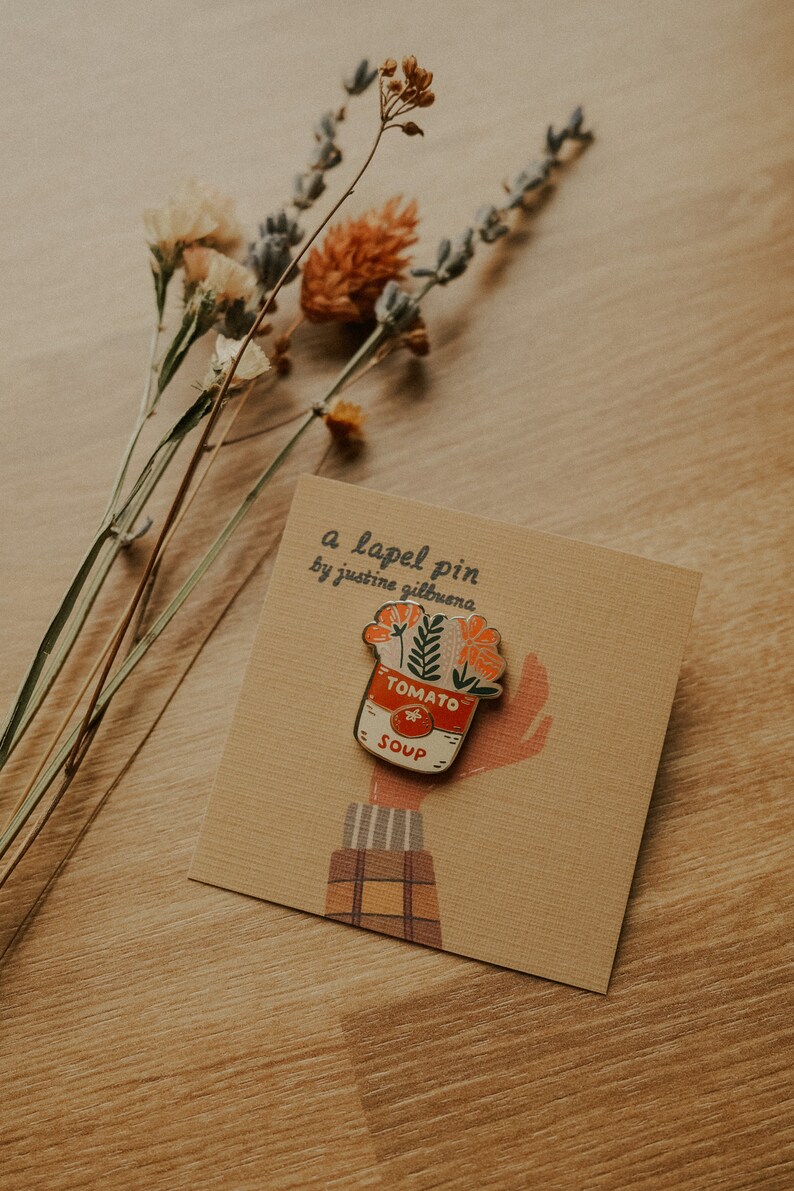 Flair Tomato Soup Bouquet Enamel Pin Enamel Pin Lapel Pin Floral Enamel Pin Gifts for Florist Flower Enamel Pin Hard Enamel