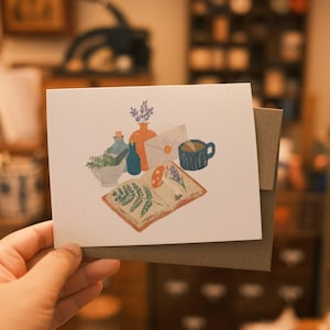 Kräuterkundler Grußkarte | Snail Mail Karte, Thinking of You Karte, leere Karten, gemütliche Karte, süße Grußkarte, alltägliche Karte