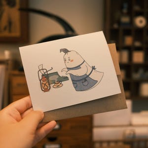Ghostwriter Grußkarte | Snail Mail Karte, Thinking of You Karte, Blanko-Karten, gemütliche Karte, Hygge-Karte, süße Grußkarte, alltägliche Karte