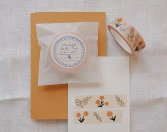 Rosemary and Marigold Washi Tape | Herbalist Washi Tape Japanese 15mm, Journaling, Collage, Masking Tape
