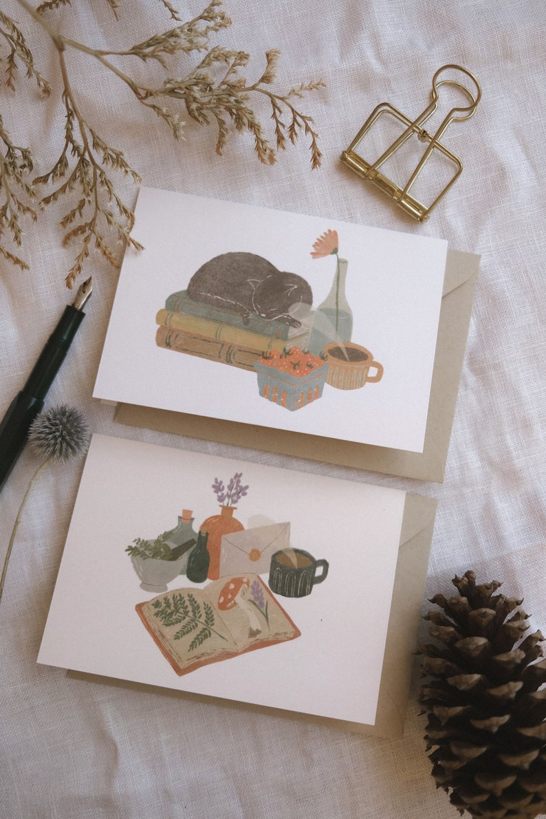 Herbalist Greeting Card Snail Mail Card, Thinking of You Card, Blank Cards, Cozy Card, Hygge Card, Apothecary Card, Cute Greeting Card image 3