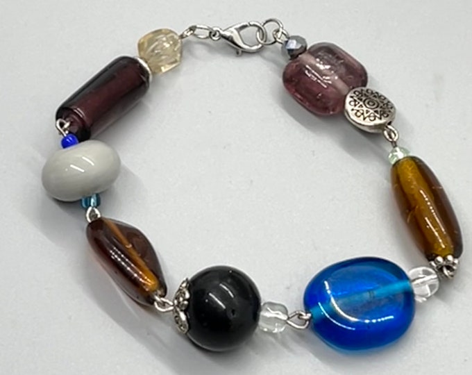 Chunky Glass Bead Bracelet - Bright, Fun Handmade Jewelry