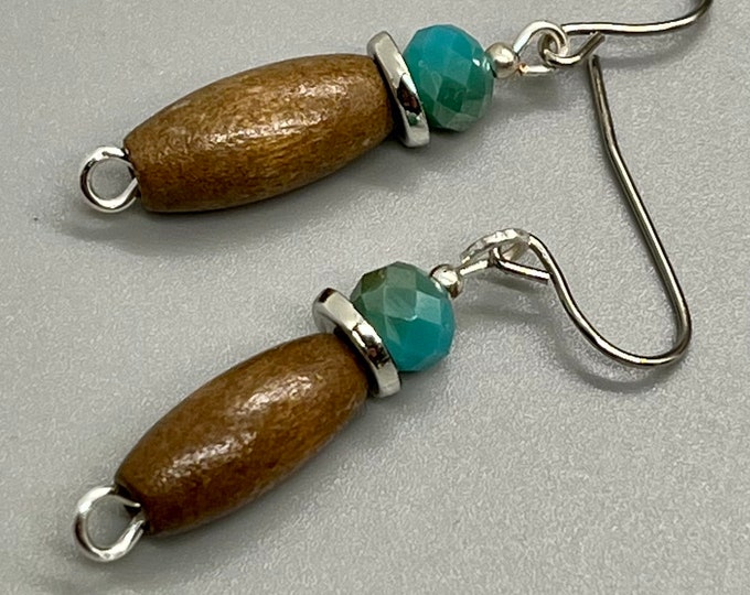 Handmade Mixed Medium Drops, Multicolored Bead Earrings, Dainty Young Girl Earrings, Unique Glass and Wood Earrings, Small Multi-Medium Drop