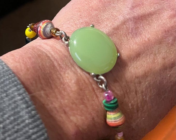 Women’s Unique Multi-Medium Wire-Linked Statement Bracelet, Repurposed Wrist Jewelry, Handmade Upcycled Bracelet, Unique Multi-Fashion Gift