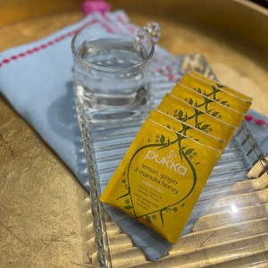 Vintage Crystal Divided Tray with Glass Cup | Bubble Handle