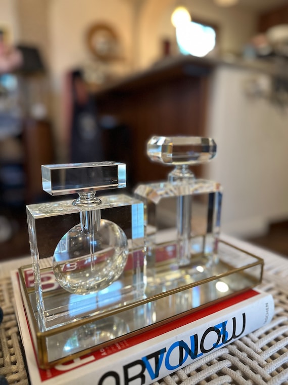 Clear Crystal Perfume Bottles | Square & Beveled R