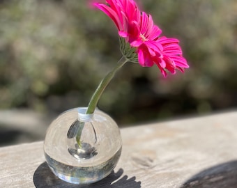 MCM Glass Sphere Bud Vase