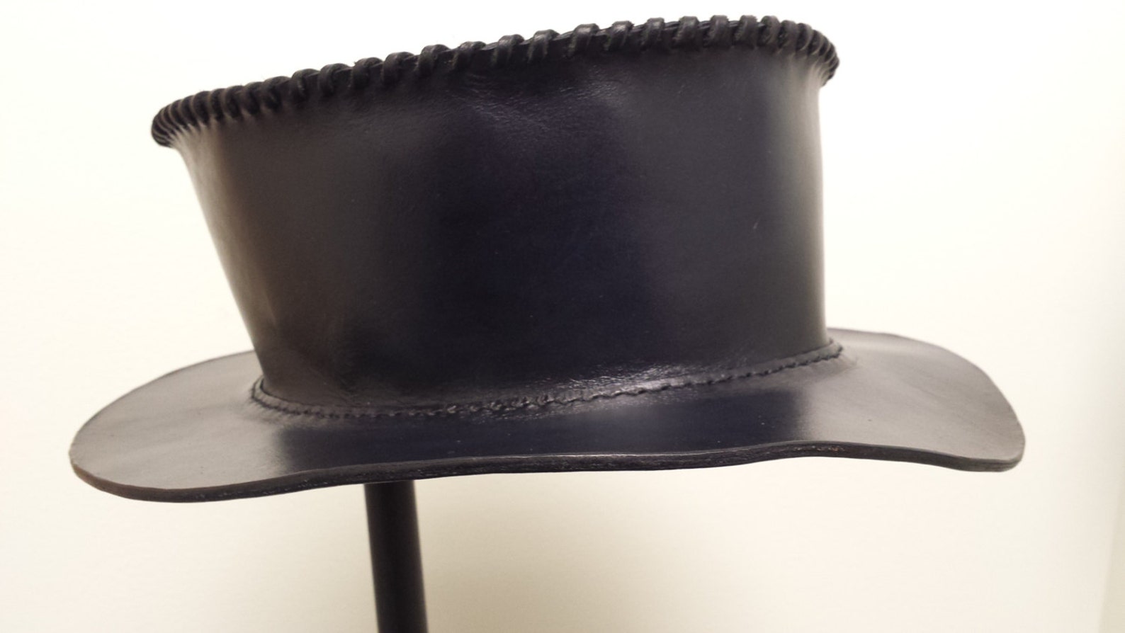 leather gambler hat