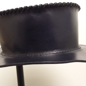 leather gambler hat