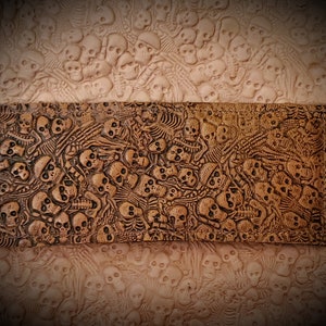 Cartera de cuero para hombre, diseño de calaveras geniales, billetera delgada de cuero