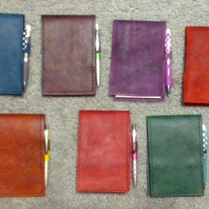 Leather pocket notebook - flip style