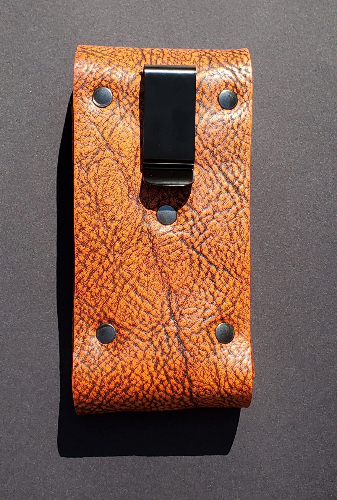 Vertical Leather Cell Phone Case With Belt Clip Etsy