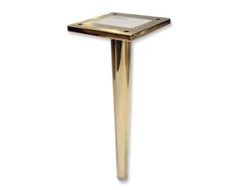Dunbar- 8-1/4"H Tapered Brass Metal Furniture Leg