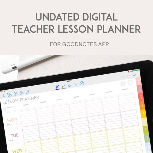 Digital Lesson Planner Lesson Planner for Goodnotes Etsy