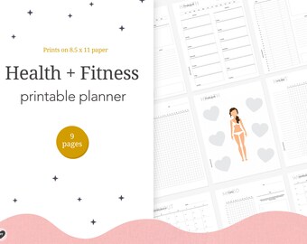 Health and fitness Planner - Health and fitness journal - Health and Fitness printables
