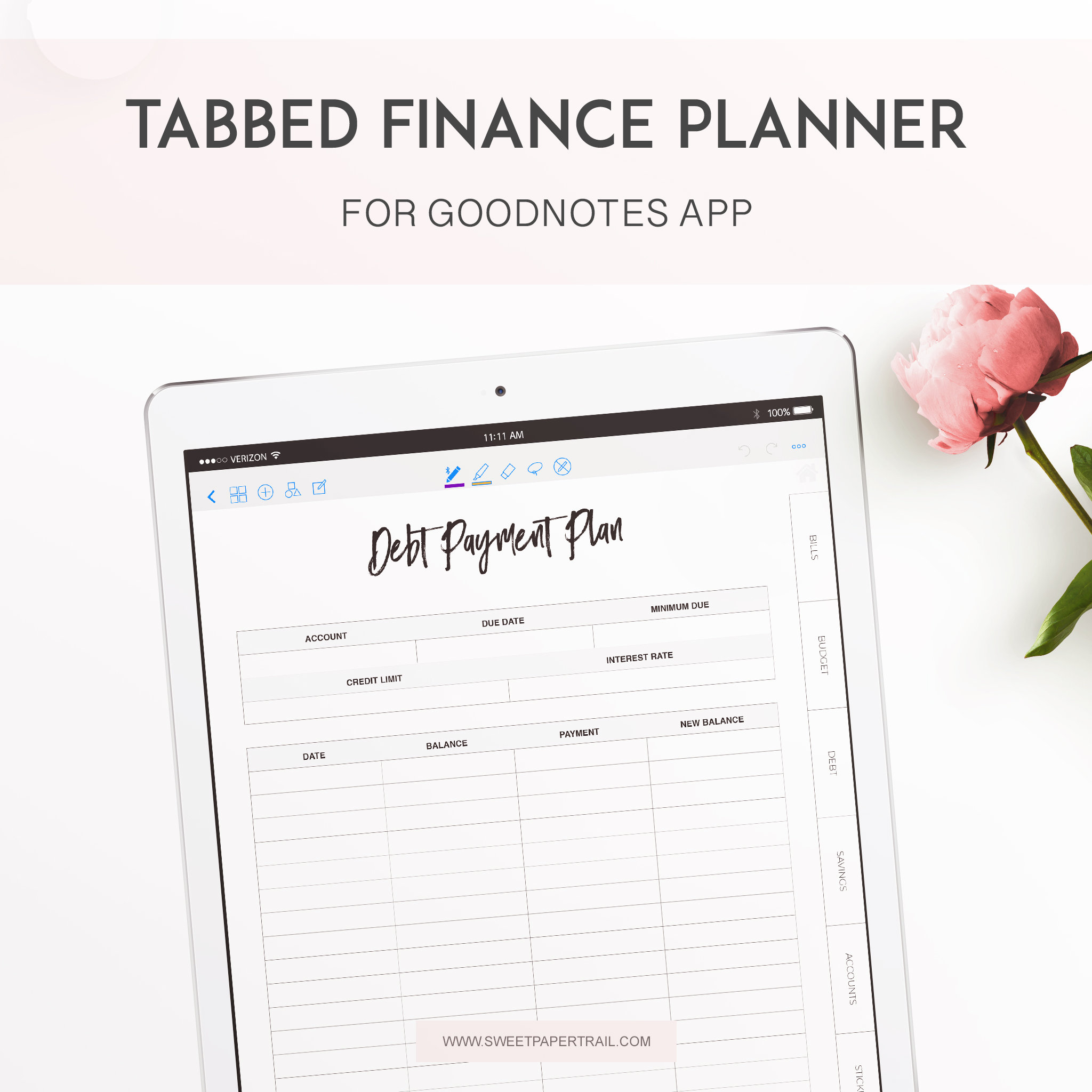 GOODNOTES FINANCE PLANNER With Tabs Finance Planner for Ipad Etsy